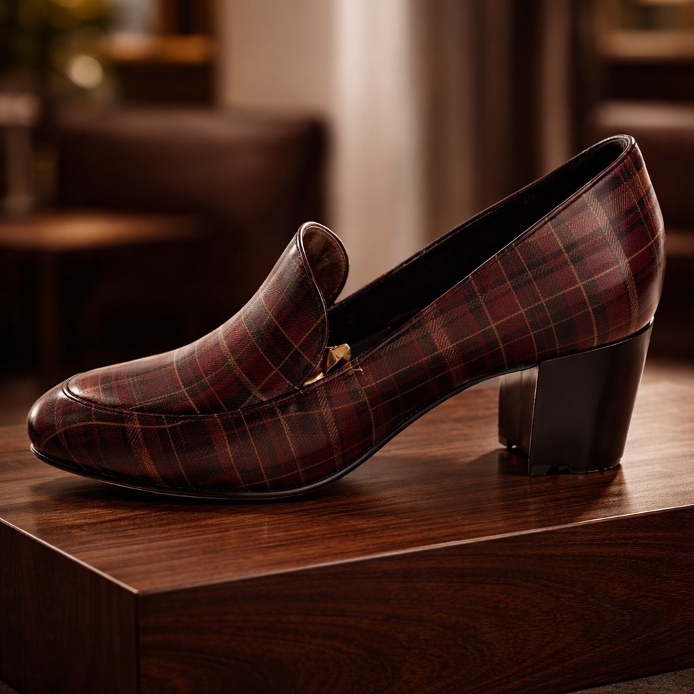 Patricia Nash Burgundy Plaid Heels